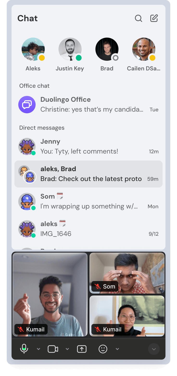 Gather chat and video call